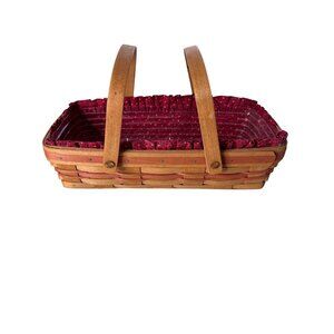 Vintage 1991 Longaberger Rectangle Basket with Double Swing Handles